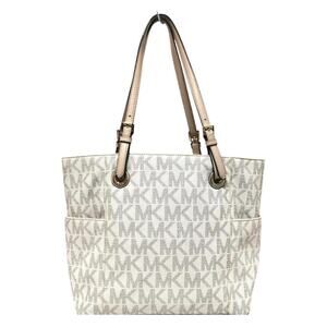 MICHAEL Michael Kors Signature Jet Set Zip Tote Vanilla Monogram Bag
